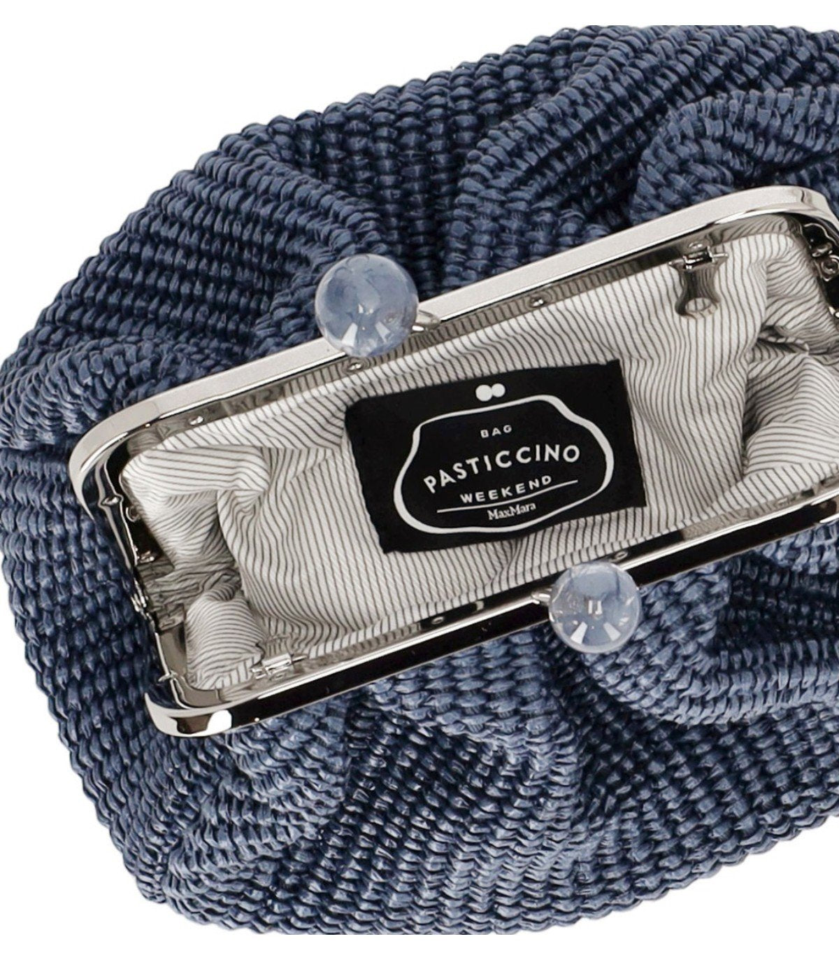 MAX MARA WEEKEND PASTICCINO PALMAS SMALL BLUE CLUTCH