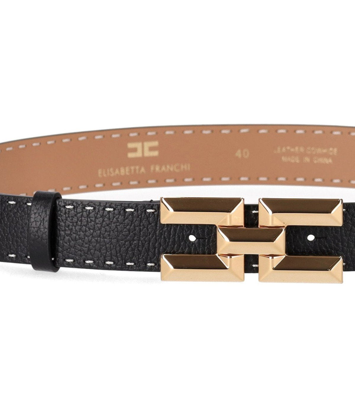 ELISABETTA FRANCHI BLACK HIGH WAIST BELT