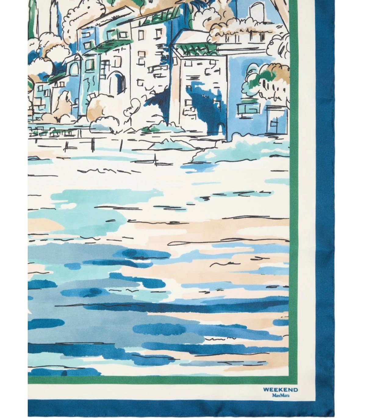 MAX MARA WEEKEND ONESTO BLUE FOULARD SCARF