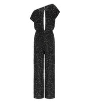 ELISABETTA FRANCHI BLACK JUMPSUIT WITH SEQUINS