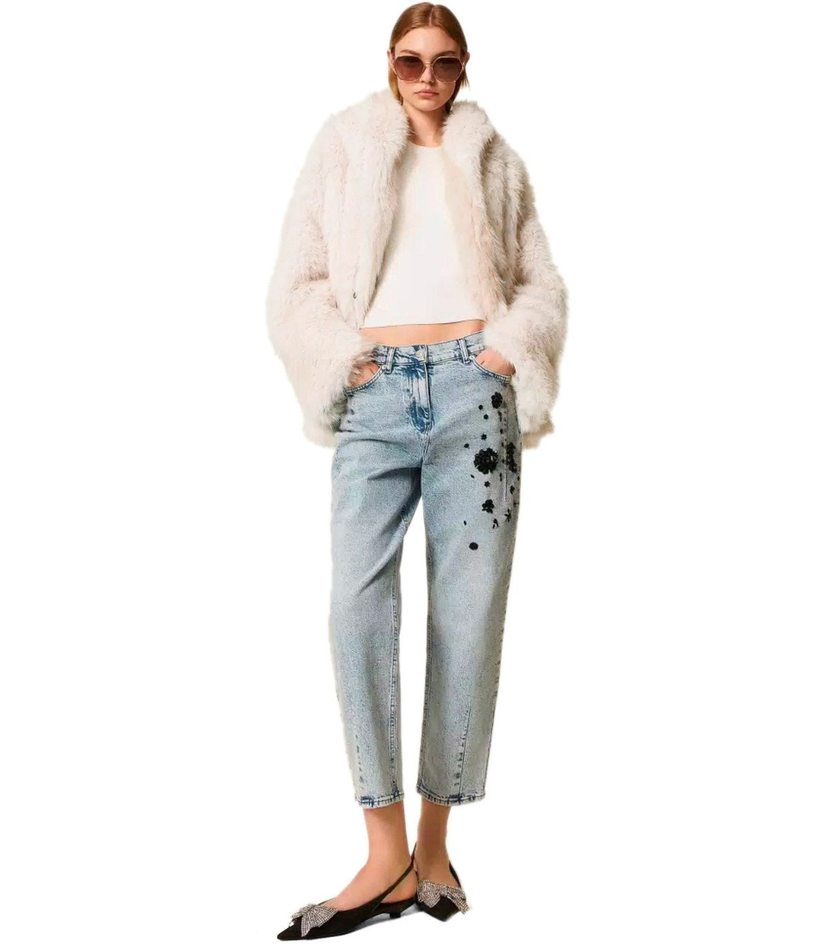 TWINSET BEIGE FAUX LEATHER JACKET