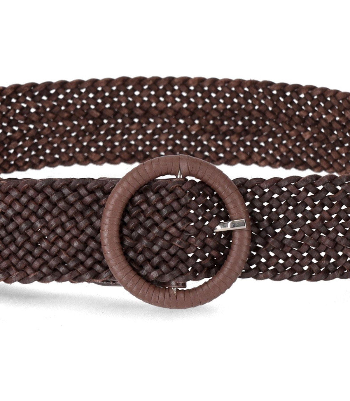 CINTURA IN PELLE INTRECCIATA MARRONE SCURO DRAGON DIFFUSION
