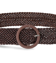 CINTURA IN PELLE INTRECCIATA MARRONE SCURO DRAGON DIFFUSION