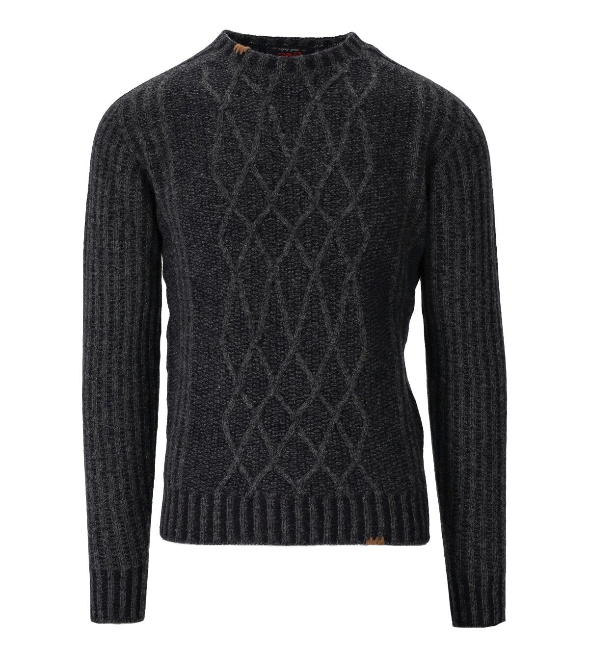 BOB ALFIE ANTHRACITE GREY BLUE CREWNECK SWEATER