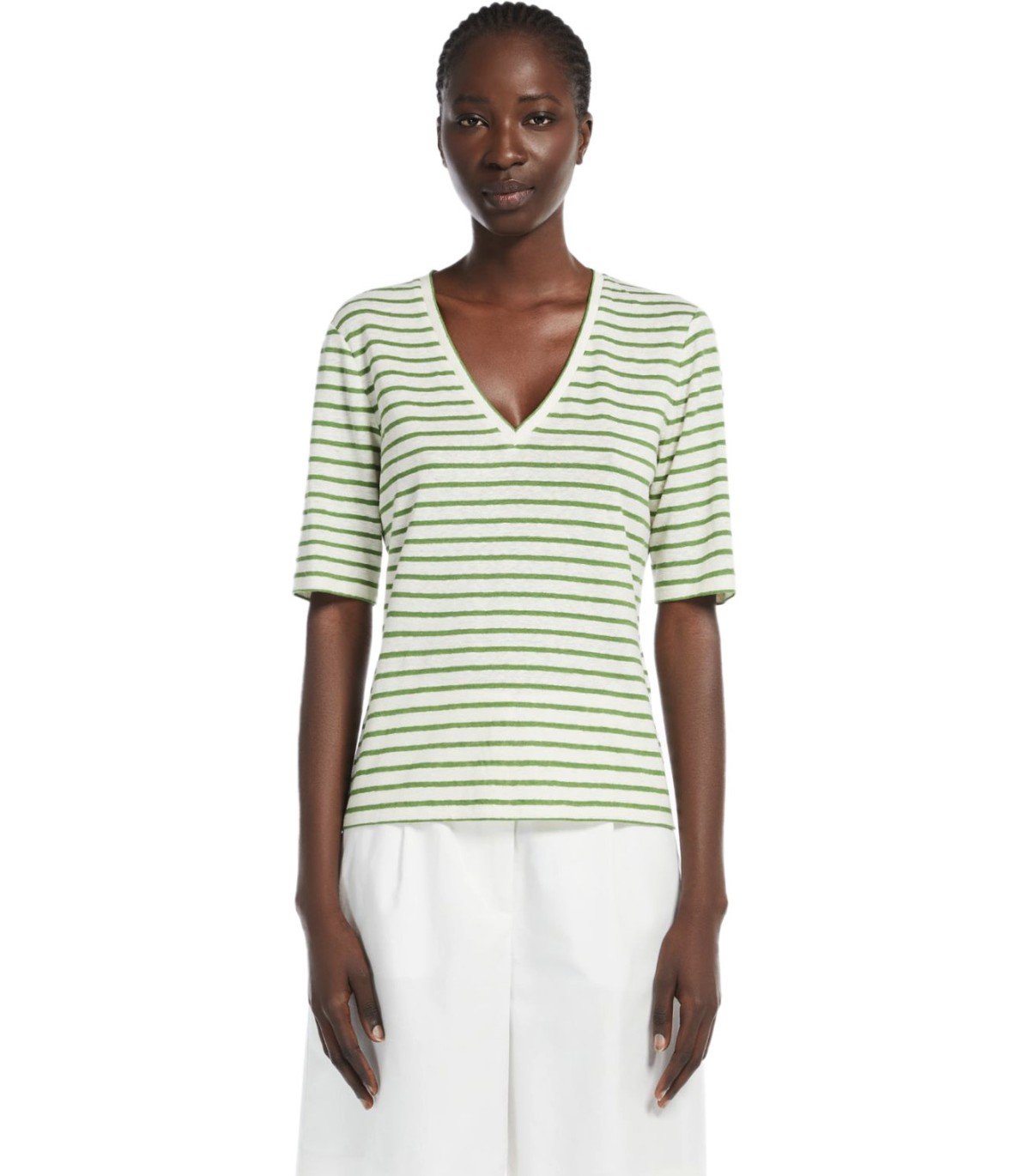 MAX MARA WEEKEND OPZIONE GREEN STRIPED T-SHIRT