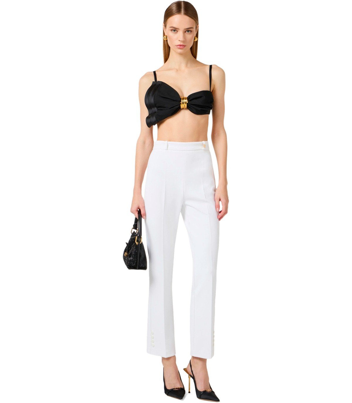 ELISABETTA FRANCHI IVORY FLARE PANTS
