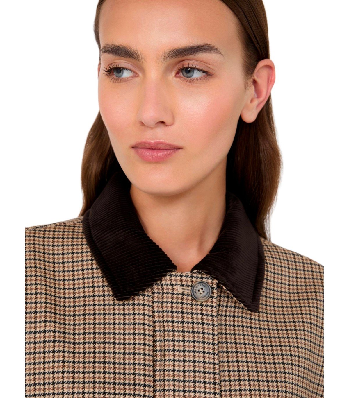 MAX MARA WEEKEND HOUNDSTOOTH FESTA BROWN JACKET