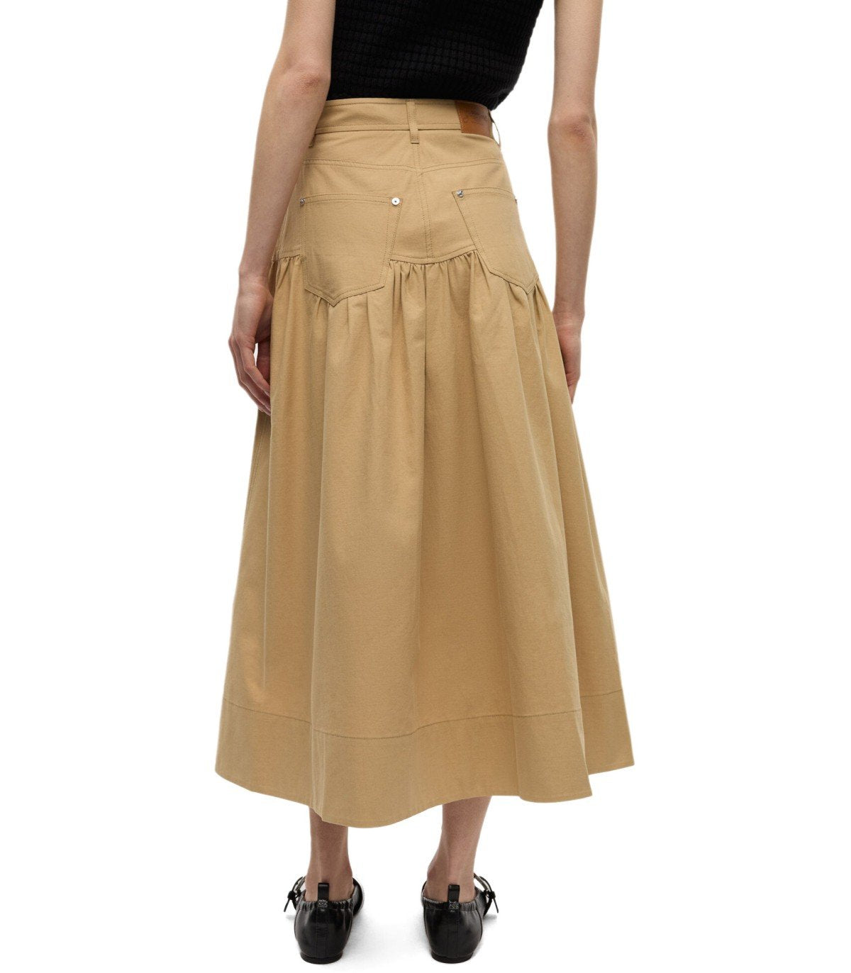GANNI BEIGE MIDI SKIRT