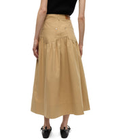 GANNI BEIGE MIDI SKIRT