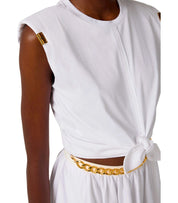 ELISABETTA FRANCHI WHITE KNOTTED TOP
