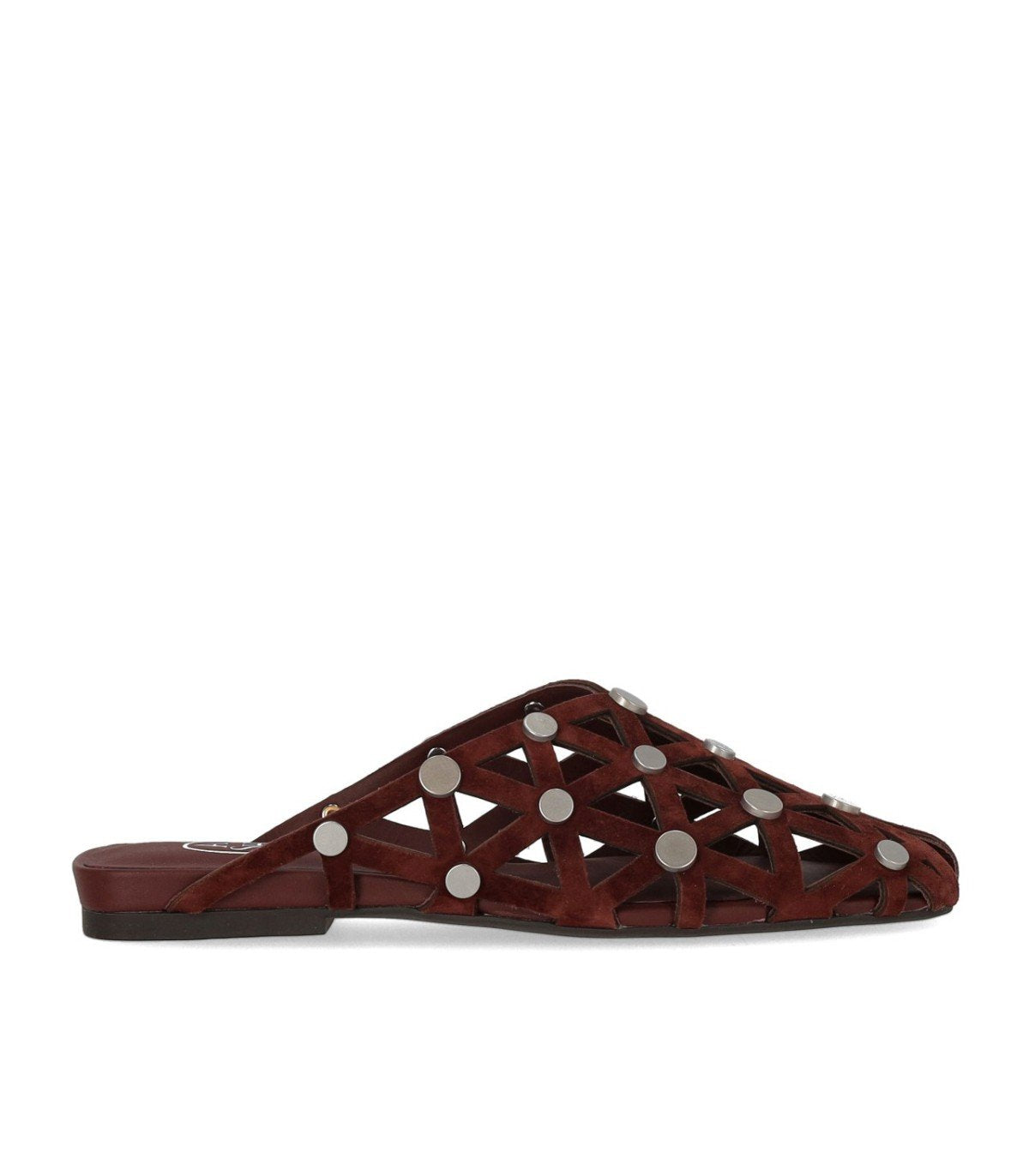 ASH BONE BURGUNDY FLAT MULE