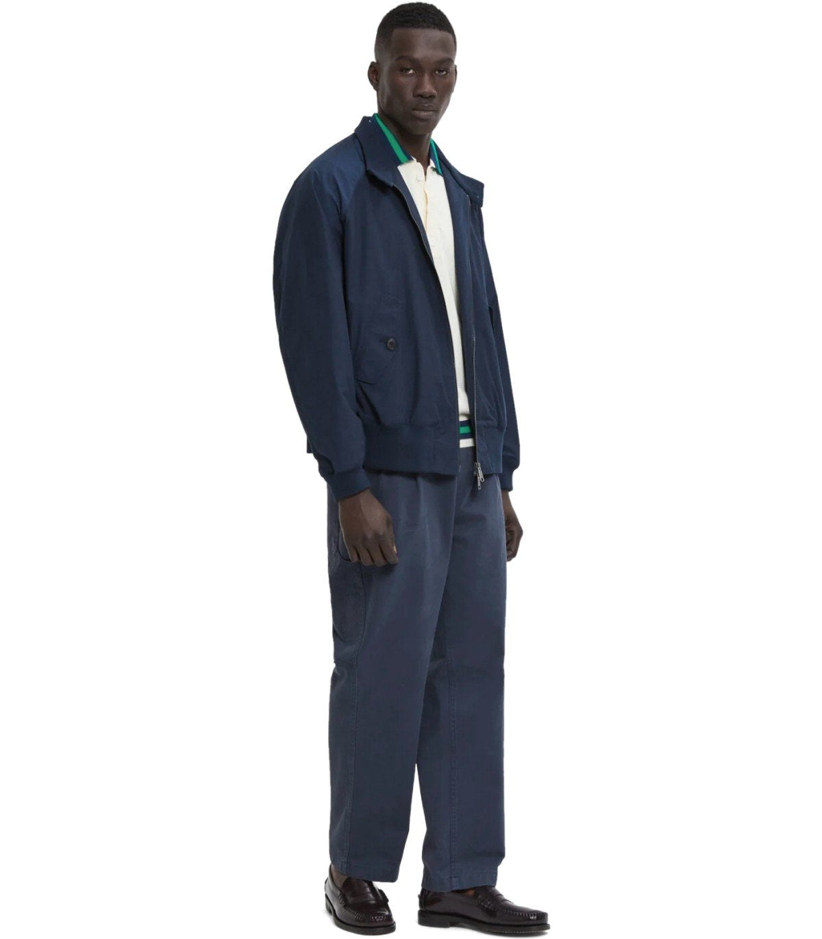 BARACUTA G9 HARRINGTON NAVY BLUE BOMBER JACKET