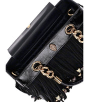 KURT GEIGER KENSINGTON FRINGE SCHWARZE HANDTASCHE
