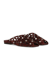 ASH BONE BURGUNDY FLAT MULE