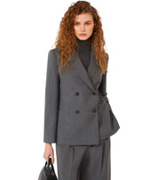 BLAZER À DOUBLE BOUTONNAGE GRIS MAX MARA WEEKEND