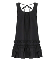 GANNI SCHWARZES RÜSCHENKLEID