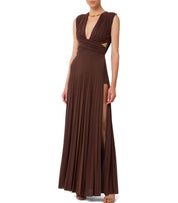 ELISABETTA FRANCHI RED CARPET COFFEE DRESS