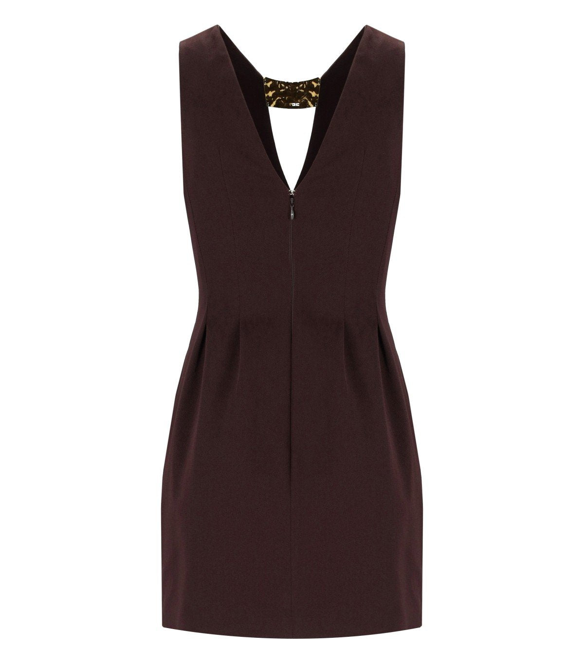 ELISABETTA FRANCHI BROWN JEWEL DRESS