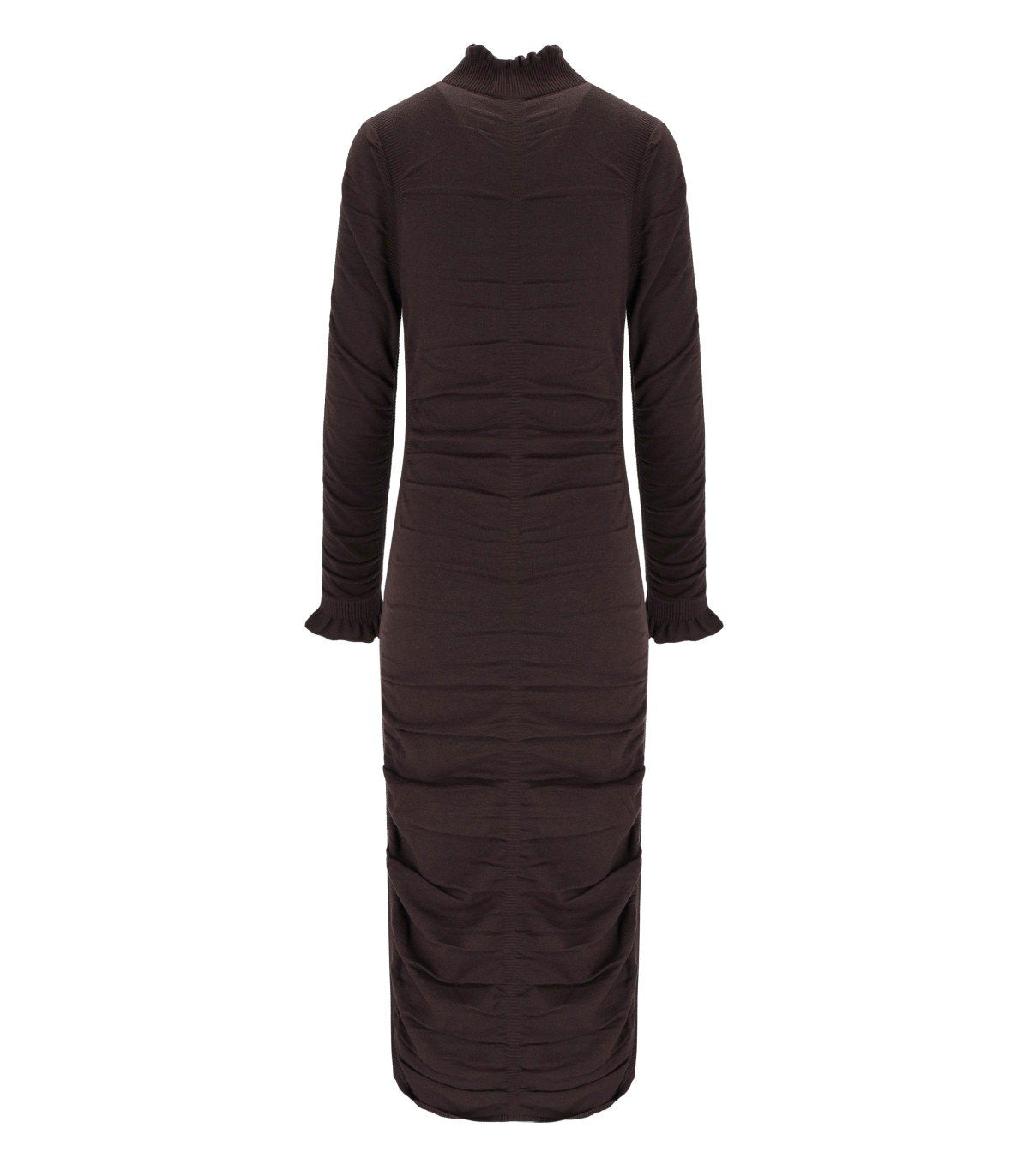TWINSET CHOCOLATE KNITTED MIDI DRESS