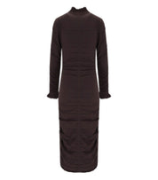 TWINSET CHOCOLATE KNITTED MIDI DRESS