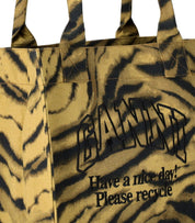 GANNI KHAKI ZEBRA PRINT SHOPPER