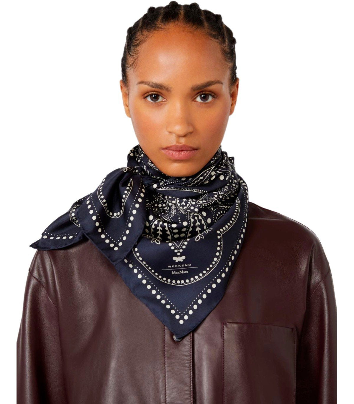 MAX MARA WEEKEND ONESTO BLUE FOULARD SCARF