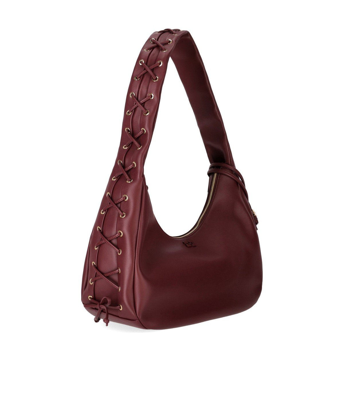 GANNI BURGUNDY MEDIUM HOBO BAG