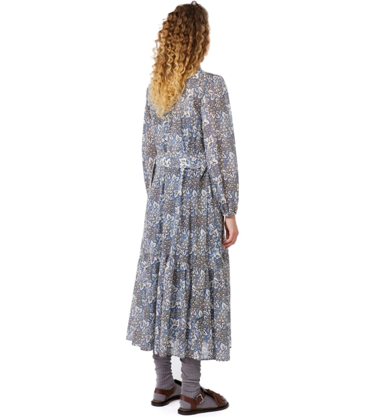 ABITO CHEMISIER OBOLI A FIORI BLU MAX MARA WEEKEND