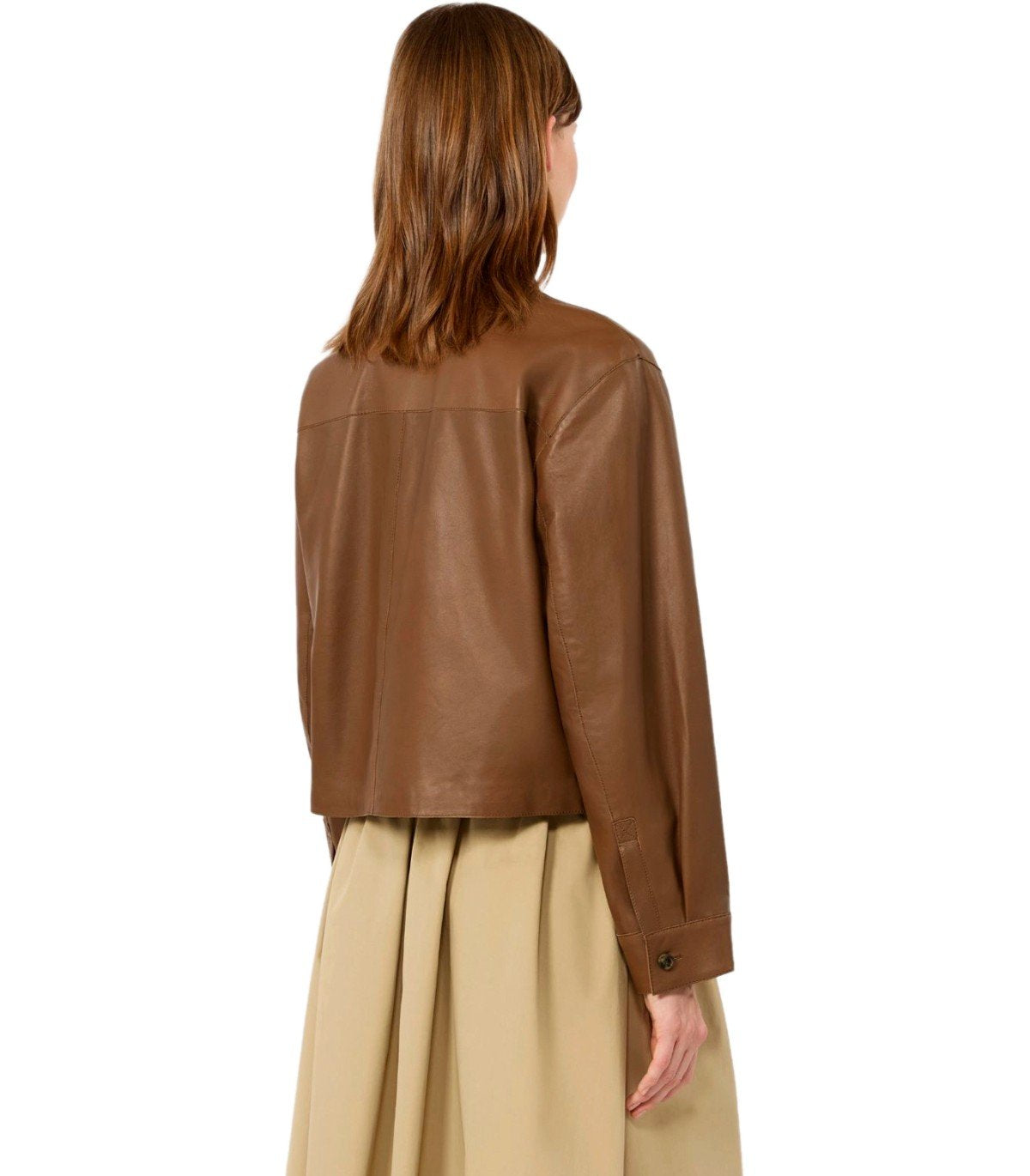 MAX MARA WEEKEND PIOVRA BRAUNER LEDERJACKE
