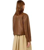 MAX MARA WEEKEND PIOVRA BRAUNER LEDERJACKE