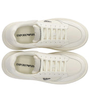 EMPORIO ARMANI SAFFIANO WHITE SNEAKER