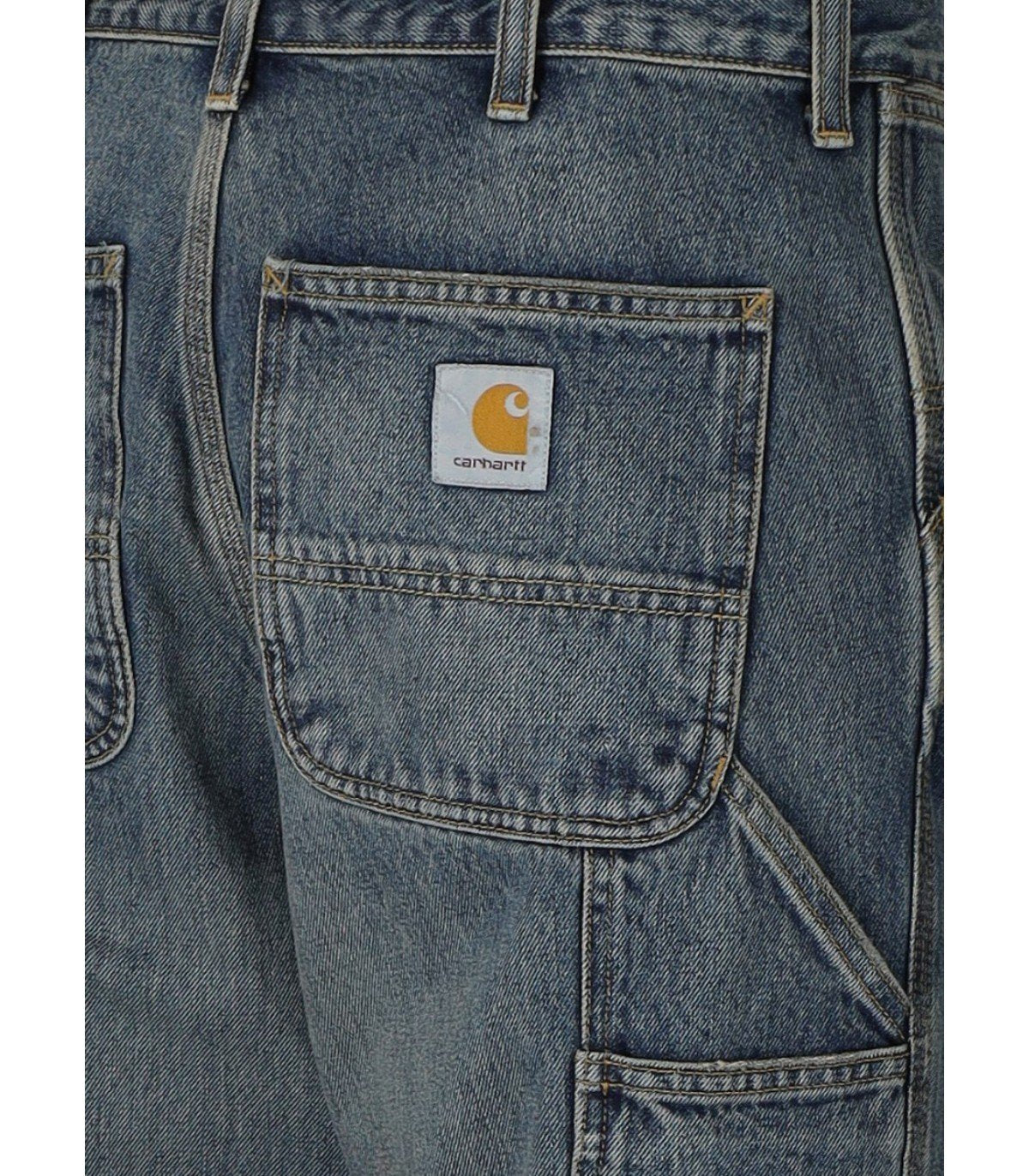 CARHARTT WIP SINGLE KNEE BLUE WORN WASHED JEANS