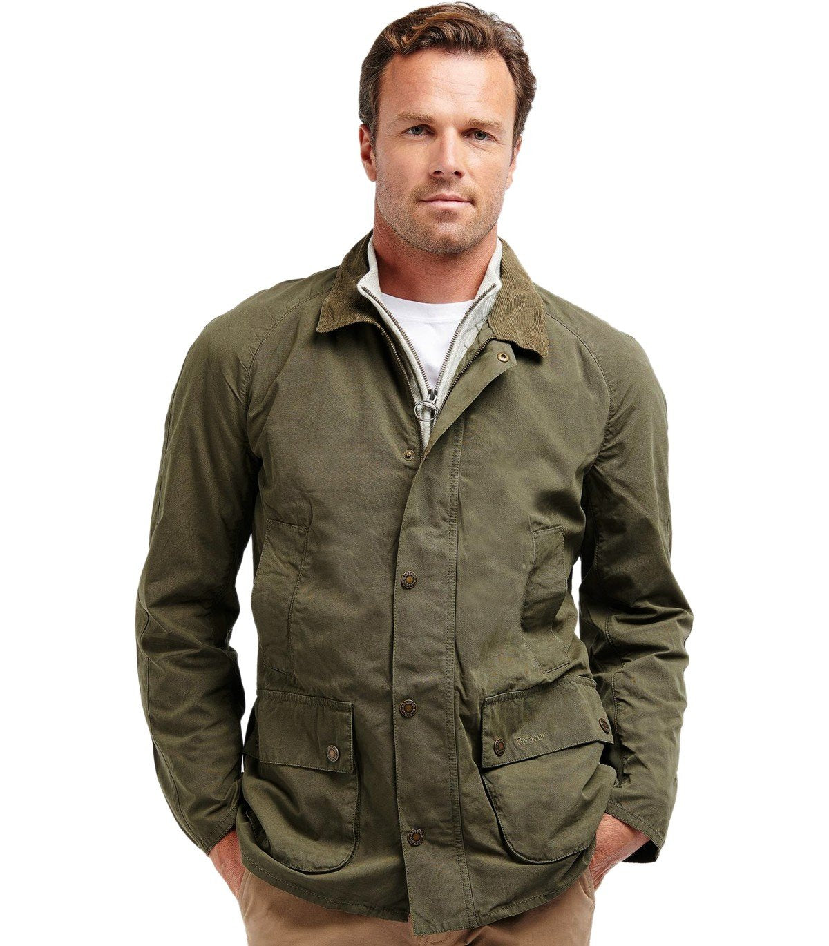 BARBOUR ASHBY OLIVE GREEN JACKET โ FerrarisBoutique