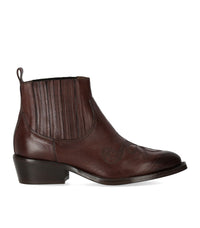 DUCCIO DEL DUCA BRAUNE TEXANE STIEFELETTE - 37