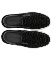 EMPORIO ARMANI BLACK MONOGRAM SLIP-ON SNEAKER