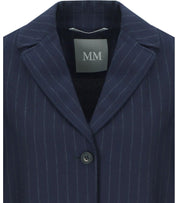 MM MAX MARA TODI NAVY BLUE SINGLE-BREASTED BLAZER