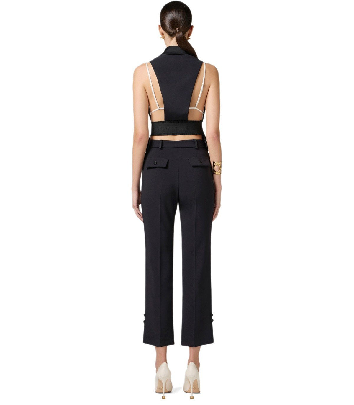 ELISABETTA FRANCHI BLACK SMOKING TROUSER