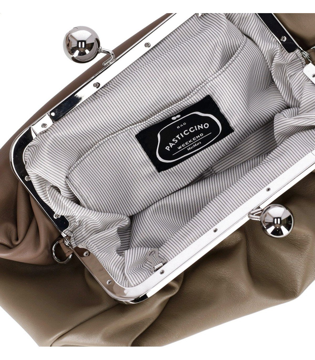 MAX MARA WEEKEND PASTICCINO CUBICO MEDIUM TAUPE CLUTCH