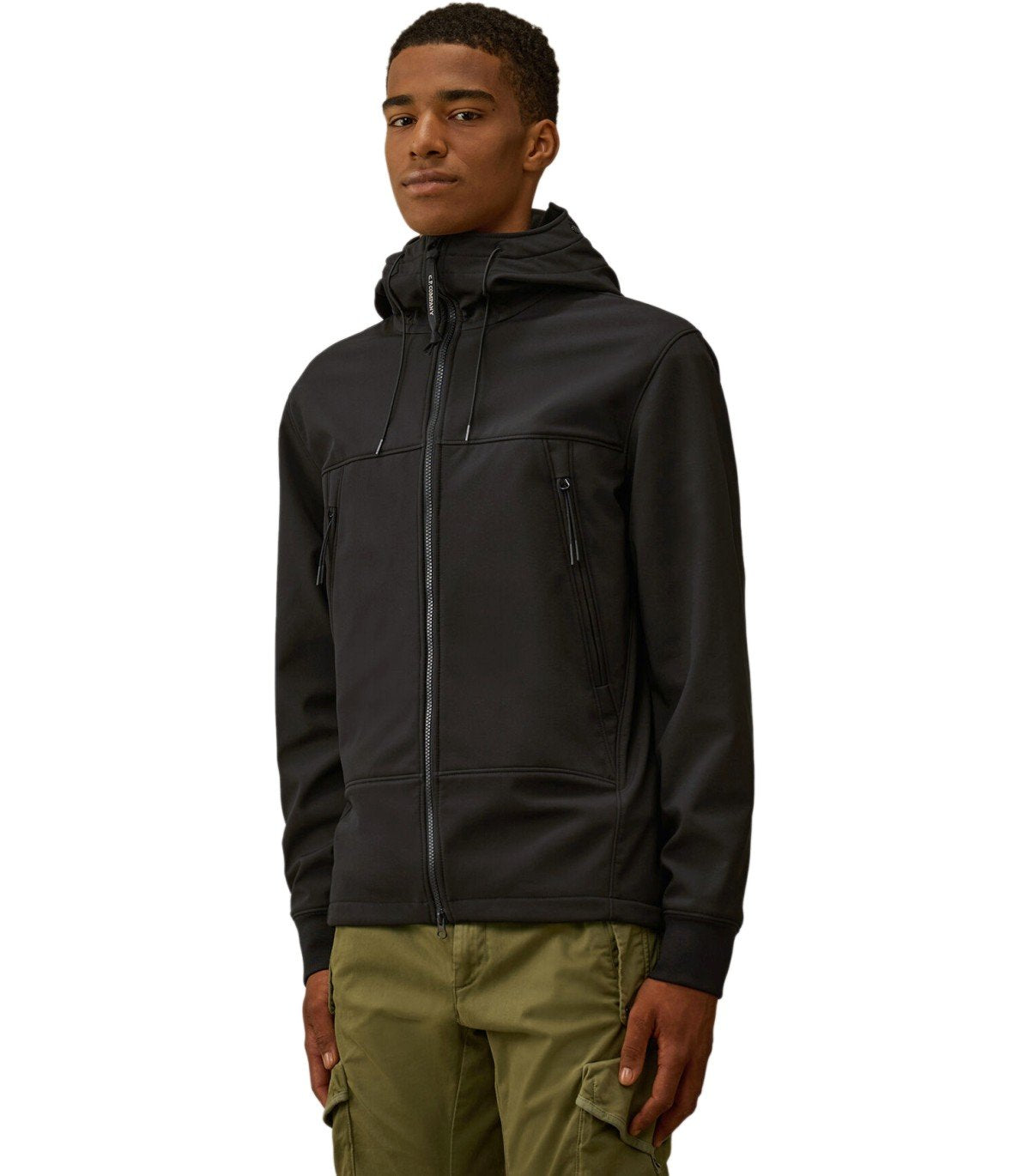 C.P. COMPANY C.P. SHELL-R GOGGLE SCHWARZE KAPUZENJACKE