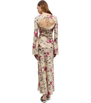 GANNI IVORY LONG SATIN DRESS
