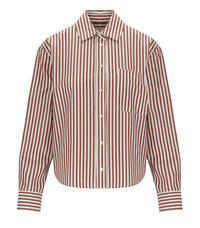 CAMISA PANETTO CON RAYAS BLANCA Y MARRÓN MAX MARA WEEKEND - 38