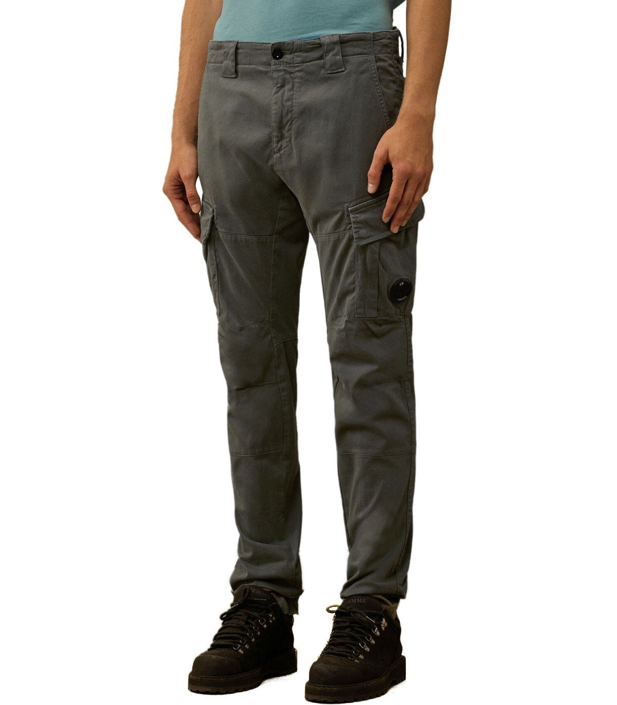 C.P. COMPANY STRETCH SATEEN DARK SHADOW CARGO PANTS