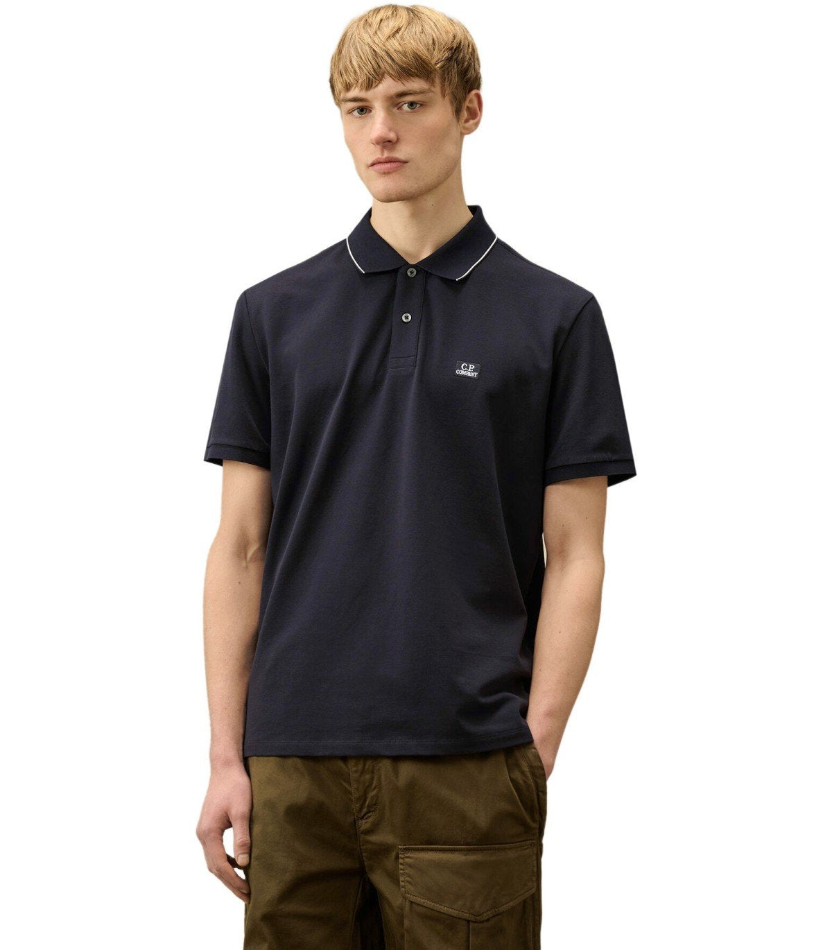 C.P. COMPANY STRETCH PIQUET TOTAL ECLIPSE POLO SHIRT