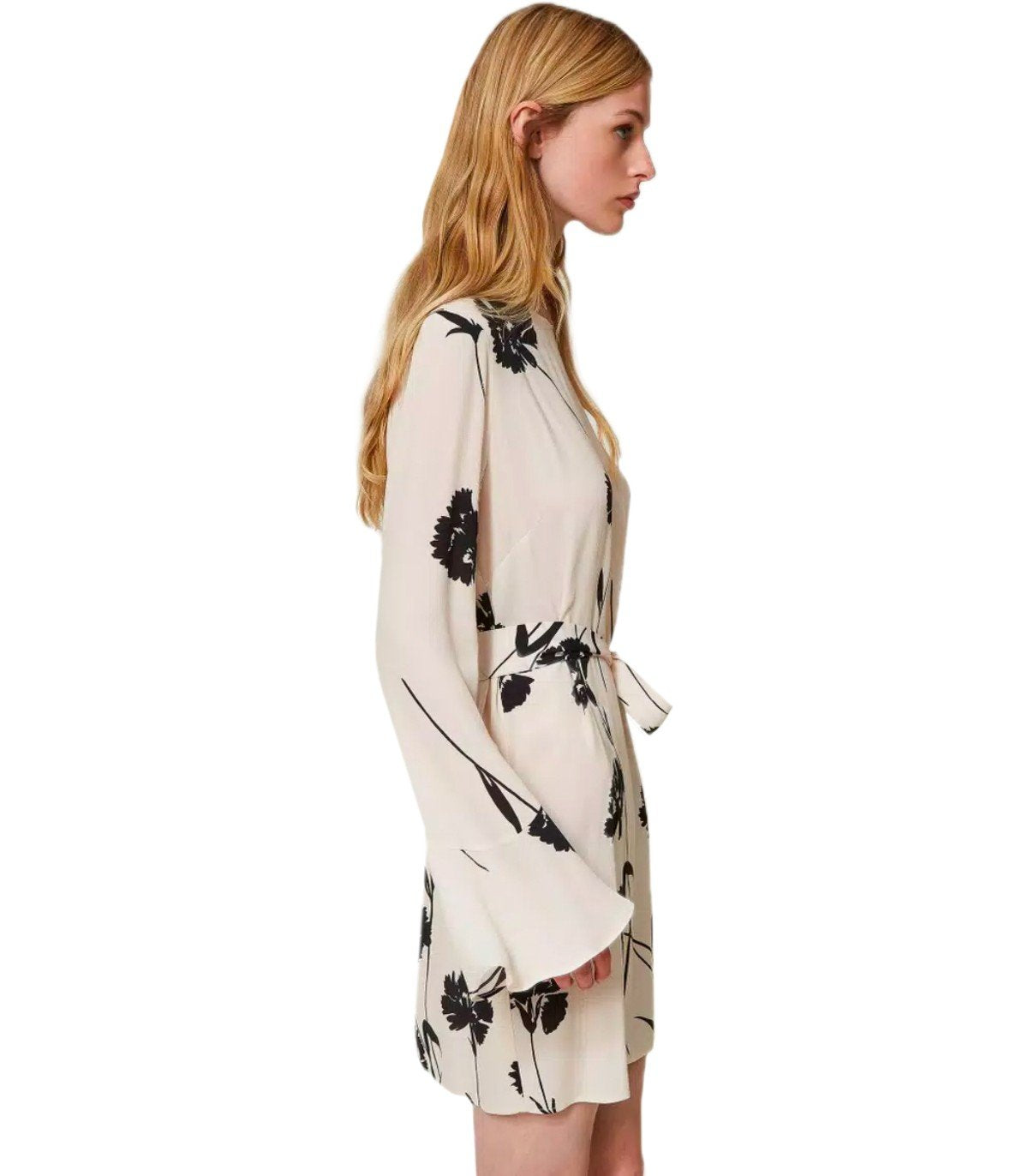 TWINSET CREME JURK MET BLOEMEN