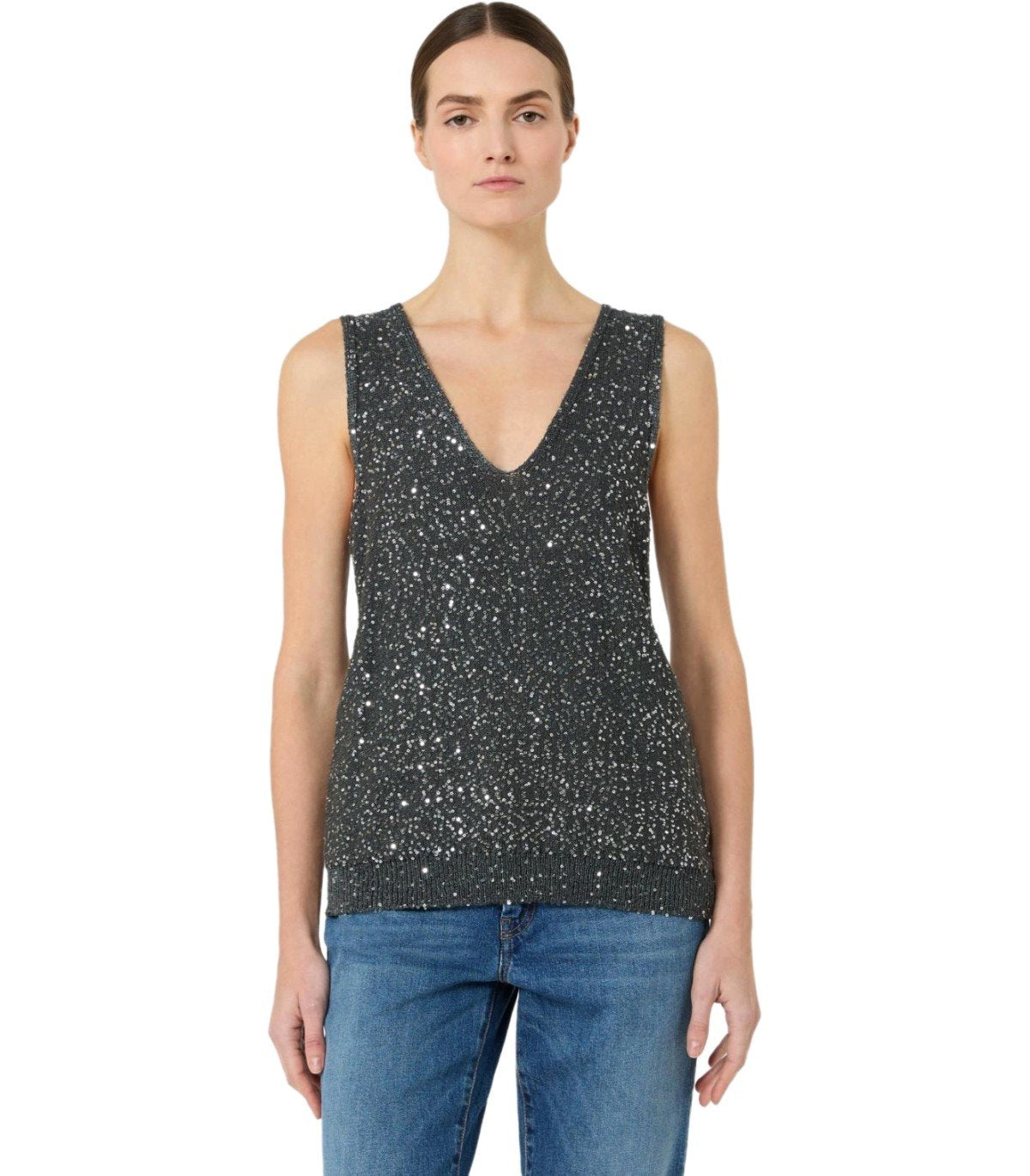 MAX MARA WEEKEND TEMPO ANTHRACITE GREY TOP