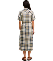 BARBOUR FERN TARTAN BLAUWE MIDI JURK