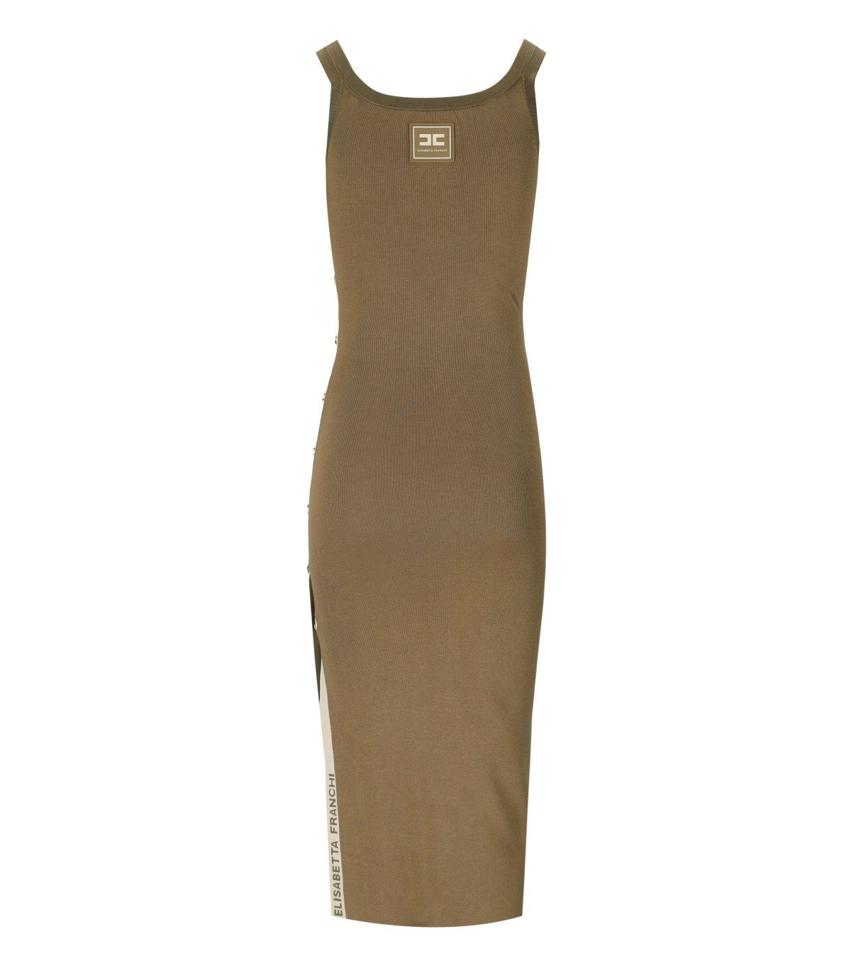 ELISABETTA FRANCHI BEIGE MIDI STRICKKLEID