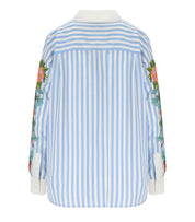 ESSENTIEL ANTWERP HOTSWOLDS2 WHITE AND LIGHT BLUE SHIRT