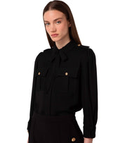 CAMICIA CON FIOCCO NERA ELISABETTA FRANCHI