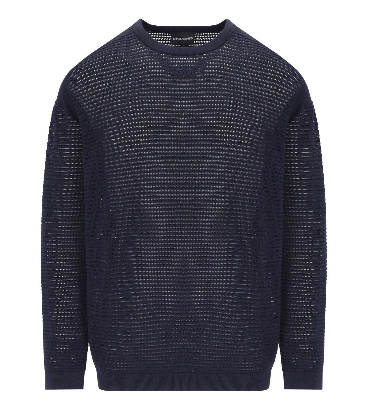 EMPORIO ARMANI MARINEBLAU RUNDHALSPULLOVER